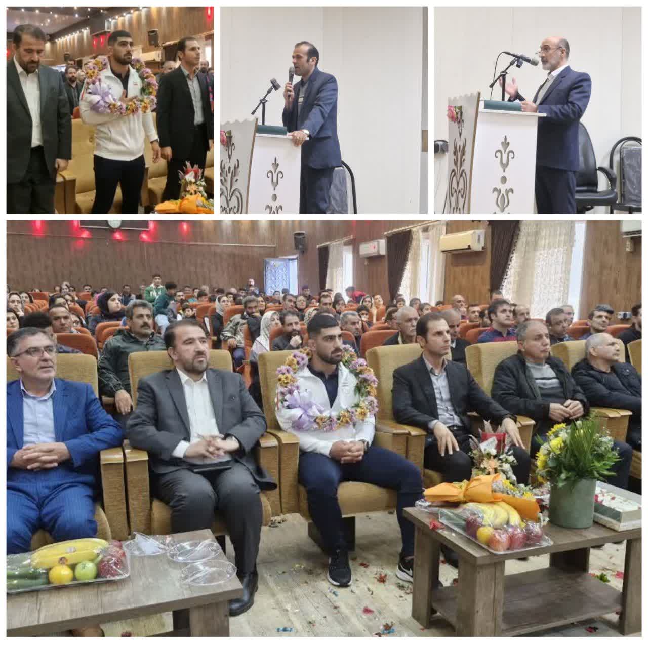 کشتی گیر لنگرودی دارنده مدال طلای المپیک دانش آموزی مورد استقبال قرار گرفت