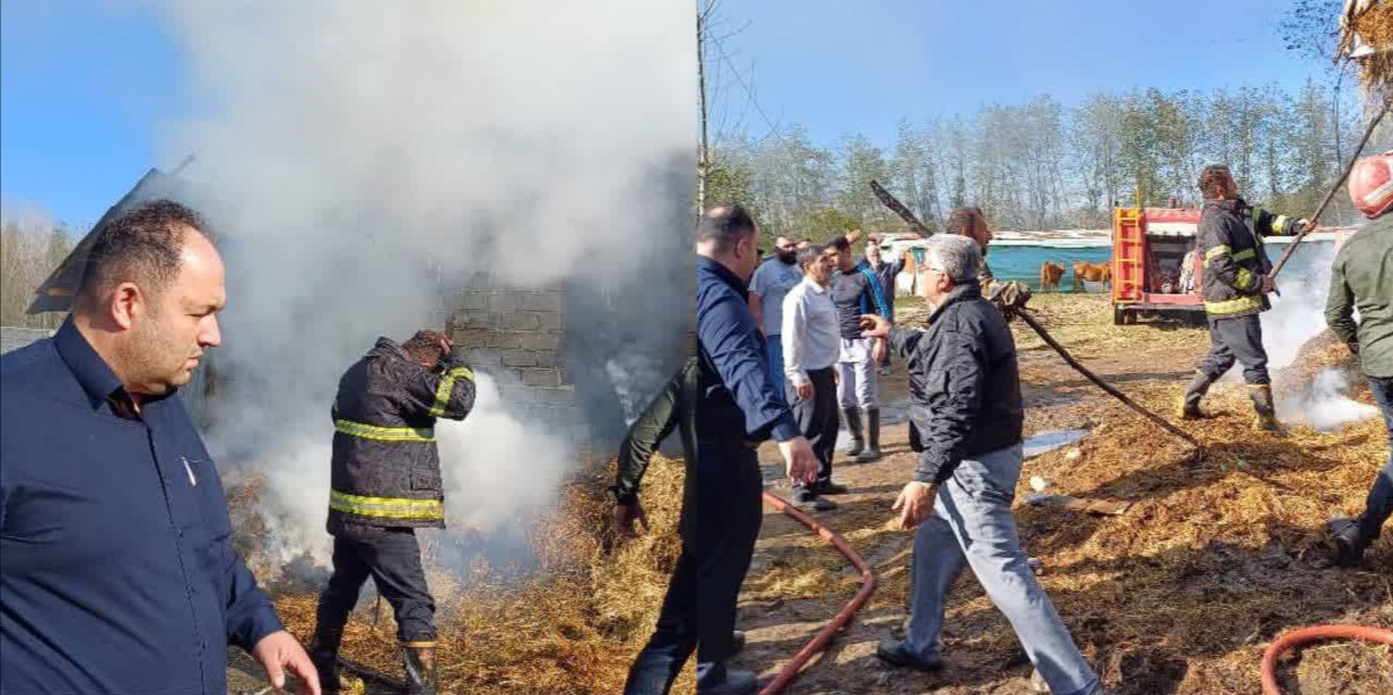 وقوع حریق در اطاقور با ۴۰ راس دام