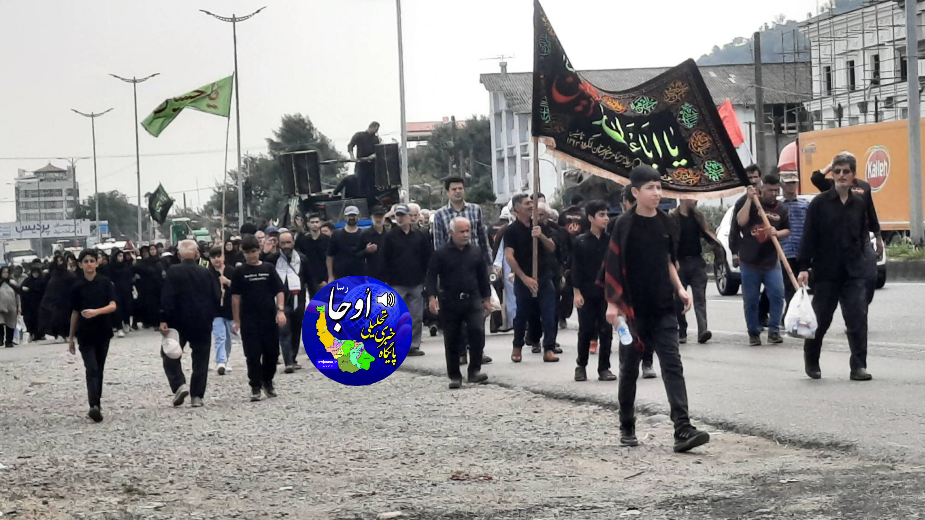 جاماندگان اربعین حسینی (ع) مسیر لنگرود تا آستانه اشرفیه را پیاده روی کردند